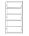 SCHULTE Steckregal, Fachbodenregale Stecksystem, Grundregal, beidseitig nutzbar, H2750xB1300xT400 mm, 6 Fachböden, Fachlast 150 kg, RAL 7035 lichtgrau