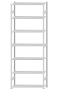 SCHULTE Steckregal, Fachbodenregale Stecksystem, Grundregal, beidseitig nutzbar, H3500xB1300xT400 mm, 7 Fachböden, Fachlast 150 kg, RAL 7035 lichtgrau