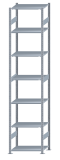 SCHULTE Steckregal, Fachbodenregale Stecksystem, Grundregal, beidseitig nutzbar, H3500xB750xT500 mm, 7 Fachböden, Fachlast 150 kg, sendzimirverzinkt