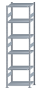 SCHULTE Steckregal, Fachbodenregale Stecksystem, Grundregal, beidseitig nutzbar, H2750xB750xT500 mm, 6 Fachböden, Fachlast 250 kg, sendzimirverzinkt