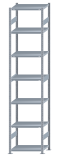 SCHULTE Steckregal, Fachbodenregale Stecksystem, Grundregal, beidseitig nutzbar, H3500xB750xT500 mm, 7 Fachböden, Fachlast 250 kg, sendzimirverzinkt