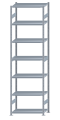 SCHULTE Steckregal, Fachbodenregale Stecksystem, Grundregal, beidseitig nutzbar, H3500xB1000xT500 mm, 7 Fachböden, Fachlast 250 kg, sendzimirverzinkt