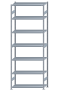 SCHULTE Steckregal, Fachbodenregale Stecksystem, Grundregal, beidseitig nutzbar, H3500xB1300xT500 mm, 7 Fachböden, Fachlast 250 kg, sendzimirverzinkt
