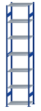 SCHULTE Steckregal, Fachbodenregale Stecksystem, Grundregal, beidseitig nutzbar, H3500xB750xT500 mm, 7 Fachböden, Fachlast 150 kg, RAL 5010 enzianblau / verzinkt