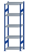 SCHULTE Steckregal, Fachbodenregale Stecksystem, Grundregal, beidseitig nutzbar, H2300xB750xT500 mm, 5 Fachböden, Fachlast 250 kg, RAL 5010 enzianblau / verzinkt