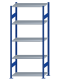 SCHULTE Steckregal, Fachbodenregale Stecksystem, Grundregal, beidseitig nutzbar, H2300xB1000xT500 mm, 5 Fachböden, Fachlast 85 kg, RAL 5010 enzianblau / verzinkt