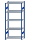 SCHULTE Steckregal, Fachbodenregale Stecksystem, Grundregal, beidseitig nutzbar, H2300xB1000xT500 mm, 5 Fachböden, Fachlast 250 kg, RAL 5010 enzianblau / verzinkt