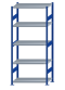SCHULTE Steckregal, Fachbodenregale Stecksystem, Grundregal, beidseitig nutzbar, H2300xB1000xT500 mm, 5 Fachböden, Fachlast 330 kg, RAL 5010 enzianblau / verzinkt