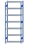 SCHULTE Steckregal, Fachbodenregale Stecksystem, Grundregal, beidseitig nutzbar, H3500xB1300xT500 mm, 7 Fachböden, Fachlast 150 kg, RAL 5010 enzianblau / verzinkt