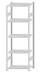 SCHULTE Steckregal, Fachbodenregale Stecksystem, Grundregal, beidseitig nutzbar, H2300xB750xT500 mm, 5 Fachböden, Fachlast 150 kg, RAL 7035 lichtgrau
