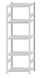SCHULTE Steckregal, Fachbodenregale Stecksystem, Grundregal, beidseitig nutzbar, H2300xB750xT500 mm, 5 Fachböden, Fachlast 250 kg, RAL 7035 lichtgrau