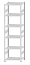 SCHULTE Steckregal, Fachbodenregale Stecksystem, Grundregal, beidseitig nutzbar, H2750xB750xT500 mm, 6 Fachböden, Fachlast 250 kg, RAL 7035 lichtgrau