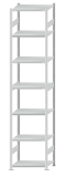 SCHULTE Steckregal, Fachbodenregale Stecksystem, Grundregal, beidseitig nutzbar, H3500xB750xT500 mm, 7 Fachböden, Fachlast 250 kg, RAL 7035 lichtgrau