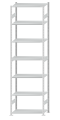 SCHULTE Steckregal, Fachbodenregale Stecksystem, Grundregal, beidseitig nutzbar, H3500xB1000xT500 mm, 7 Fachböden, Fachlast 85 kg, RAL 7035 lichtgrau