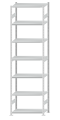 SCHULTE Steckregal, Fachbodenregale Stecksystem, Grundregal, beidseitig nutzbar, H3500xB1000xT500 mm, 7 Fachböden, Fachlast 250 kg, RAL 7035 lichtgrau