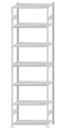 SCHULTE Steckregal, Fachbodenregale Stecksystem, Grundregal, beidseitig nutzbar, H3500xB1000xT500 mm, 7 Fachböden, Fachlast 330 kg, RAL 7035 lichtgrau