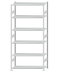 SCHULTE Steckregal, Fachbodenregale Stecksystem, Grundregal, beidseitig nutzbar, H2750xB1300xT500 mm, 6 Fachböden, Fachlast 150 kg, RAL 7035 lichtgrau