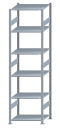 SCHULTE Steckregal, Fachbodenregale Stecksystem, Grundregal, beidseitig nutzbar, H2750xB750xT600 mm, 6 Fachböden, Fachlast 150 kg, sendzimirverzinkt