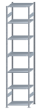 SCHULTE Steckregal, Fachbodenregale Stecksystem, Grundregal, beidseitig nutzbar, H3500xB750xT600 mm, 7 Fachböden, Fachlast 150 kg, sendzimirverzinkt