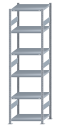 SCHULTE Steckregal, Fachbodenregale Stecksystem, Grundregal, beidseitig nutzbar, H2750xB750xT600 mm, 6 Fachböden, Fachlast 250 kg, sendzimirverzinkt