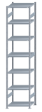 SCHULTE Steckregal, Fachbodenregale Stecksystem, Grundregal, beidseitig nutzbar, H3500xB750xT600 mm, 7 Fachböden, Fachlast 250 kg, sendzimirverzinkt