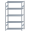 SCHULTE Steckregal, Fachbodenregale Stecksystem, Grundregal, beidseitig nutzbar, H2300xB1300xT600 mm, 5 Fachböden, Fachlast 150 kg, sendzimirverzinkt