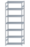 SCHULTE Steckregal, Fachbodenregale Stecksystem, Grundregal, beidseitig nutzbar, H3500xB1300xT600 mm, 7 Fachböden, Fachlast 250 kg, sendzimirverzinkt