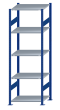 SCHULTE Steckregal, Fachbodenregale Stecksystem, Grundregal, beidseitig nutzbar, H2300xB750xT600 mm, 5 Fachböden, Fachlast 150 kg, RAL 5010 enzianblau / verzinkt