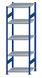 SCHULTE Steckregal, Fachbodenregale Stecksystem, Grundregal, beidseitig nutzbar, H2300xB750xT600 mm, 5 Fachböden, Fachlast 250 kg, RAL 5010 enzianblau / verzinkt