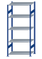 SCHULTE Steckregal, Fachbodenregale Stecksystem, Grundregal, beidseitig nutzbar, H2300xB1000xT600 mm, 5 Fachböden, Fachlast 85 kg, RAL 5010 enzianblau / verzinkt