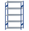 SCHULTE Steckregal, Fachbodenregale Stecksystem, Grundregal, beidseitig nutzbar, H2300xB1300xT600 mm, 5 Fachböden, Fachlast 150 kg, RAL 5010 enzianblau / verzinkt