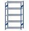 SCHULTE Steckregal, Fachbodenregale Stecksystem, Grundregal, beidseitig nutzbar, H2300xB1300xT600 mm, 5 Fachböden, Fachlast 250 kg, RAL 5010 enzianblau / verzinkt