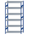 SCHULTE Steckregal, Fachbodenregale Stecksystem, Grundregal, beidseitig nutzbar, H2750xB1300xT600 mm, 6 Fachböden, Fachlast 250 kg, RAL 5010 enzianblau / verzinkt