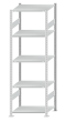 SCHULTE Steckregal, Fachbodenregale Stecksystem, Grundregal, beidseitig nutzbar, H2300xB750xT600 mm, 5 Fachböden, Fachlast 150 kg, RAL 7035 lichtgrau