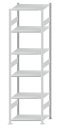 SCHULTE Steckregal, Fachbodenregale Stecksystem, Grundregal, beidseitig nutzbar, H2750xB750xT600 mm, 6 Fachböden, Fachlast 150 kg, RAL 7035 lichtgrau