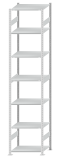 SCHULTE Steckregal, Fachbodenregale Stecksystem, Grundregal, beidseitig nutzbar, H3500xB750xT600 mm, 7 Fachböden, Fachlast 150 kg, RAL 7035 lichtgrau