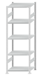 SCHULTE Steckregal, Fachbodenregale Stecksystem, Grundregal, beidseitig nutzbar, H2300xB750xT600 mm, 5 Fachböden, Fachlast 250 kg, RAL 7035 lichtgrau