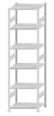 SCHULTE Steckregal, Fachbodenregale Stecksystem, Grundregal, beidseitig nutzbar, H2750xB750xT600 mm, 6 Fachböden, Fachlast 250 kg, RAL 7035 lichtgrau