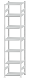 SCHULTE Steckregal, Fachbodenregale Stecksystem, Grundregal, beidseitig nutzbar, H3500xB750xT600 mm, 7 Fachböden, Fachlast 250 kg, RAL 7035 lichtgrau