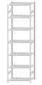 SCHULTE Steckregal, Fachbodenregale Stecksystem, Grundregal, beidseitig nutzbar, H3500xB1000xT600 mm, 7 Fachböden, Fachlast 85 kg, RAL 7035 lichtgrau