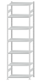 SCHULTE Steckregal, Fachbodenregale Stecksystem, Grundregal, beidseitig nutzbar, H3500xB1000xT600 mm, 7 Fachböden, Fachlast 250 kg, RAL 7035 lichtgrau