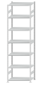 SCHULTE Steckregal, Fachbodenregale Stecksystem, Grundregal, beidseitig nutzbar, H3500xB1000xT600 mm, 7 Fachböden, Fachlast 330 kg, RAL 7035 lichtgrau