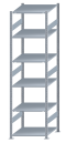 SCHULTE Steckregal, Fachbodenregale Stecksystem, Grundregal, beidseitig nutzbar, H2750xB750xT800 mm, 6 Fachböden, Fachlast 150 kg, sendzimirverzinkt