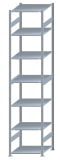 SCHULTE Steckregal, Fachbodenregale Stecksystem, Grundregal, beidseitig nutzbar, H3500xB750xT800 mm, 7 Fachböden, Fachlast 150 kg, sendzimirverzinkt