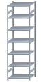 SCHULTE Steckregal, Fachbodenregale Stecksystem, Grundregal, beidseitig nutzbar, H3500xB1000xT800 mm, 7 Fachböden, Fachlast 250 kg, sendzimirverzinkt