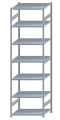 SCHULTE Steckregal, Fachbodenregale Stecksystem, Grundregal, beidseitig nutzbar, H3500xB1000xT800 mm, 7 Fachböden, Fachlast 330 kg, sendzimirverzinkt