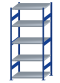 SCHULTE Steckregal, Fachbodenregale Stecksystem, Grundregal, beidseitig nutzbar, H2300xB1000xT800 mm, 5 Fachböden, Fachlast 330 kg, RAL 5010 enzianblau / verzinkt