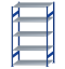SCHULTE Steckregal, Fachbodenregale Stecksystem, Grundregal, beidseitig nutzbar, H2300xB1300xT800 mm, 5 Fachböden, Fachlast 150 kg, RAL 5010 enzianblau / verzinkt