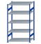 SCHULTE Steckregal, Fachbodenregale Stecksystem, Grundregal, beidseitig nutzbar, H2300xB1300xT800 mm, 5 Fachböden, Fachlast 250 kg, RAL 5010 enzianblau / verzinkt