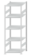 SCHULTE Steckregal, Fachbodenregale Stecksystem, Grundregal, beidseitig nutzbar, H2300xB750xT800 mm, 5 Fachböden, Fachlast 150 kg, RAL 7035 lichtgrau